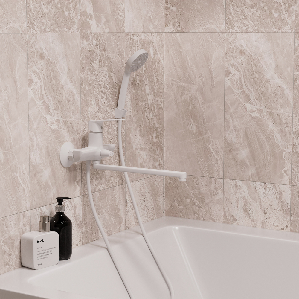 Смеситель для ванны и раковины 35k MIXLINE ML15-02W БЕЛЫЙ