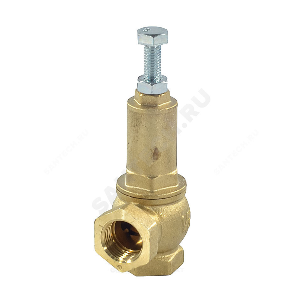 Клапан предохранительный угловой латунь Ду40х40 Ру16 ВР G1 1/2"хG1 1/2" Рн=1...16бар 150С Benarmo
