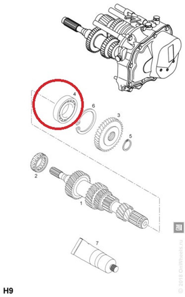 Кор. Opel Astra G Corsa Meriva Vectra Chevrolet Aveo T300 Cruzze Подшипник КПП перв. вала 25x60x17 (General Motors)