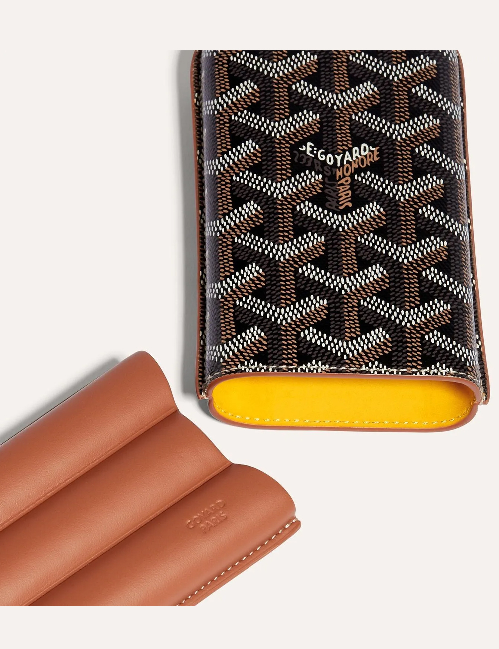 Футляр для сигар Goyard Churchill 3 "Black & Tan"