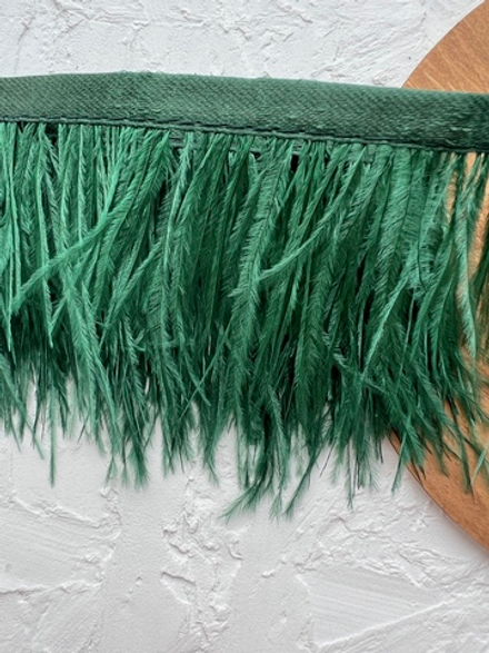 Перо страуса на ленте, Темно-зеленый (№24)