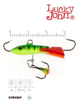 Балансир Lucky John CLASSIC 3 с тр. 30мм/36RT блистер