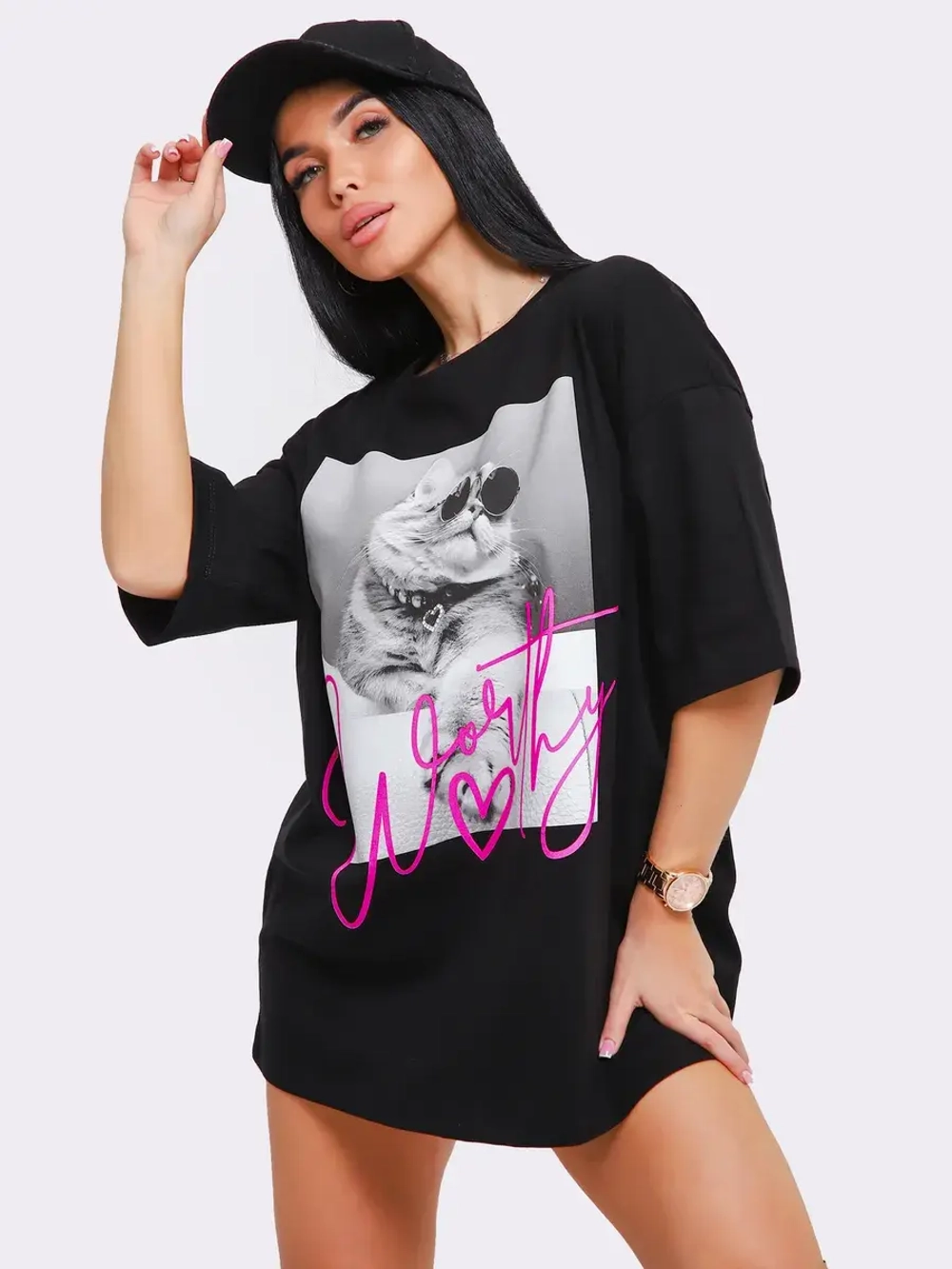 Футболка женская оверсайз принт