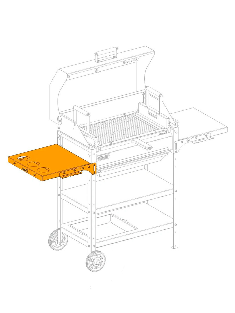 Столик Helios боковой c подстаканниками SMART (HS-GS-ТGH-602)
