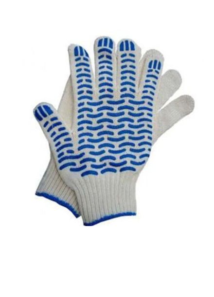 Перчатки х/б 5-и нитка "ВОЛНА""ТОЧКА"(250),белый