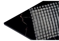 Стеклянный стол Стиг 180(230)х95х77 обсидиан / черный