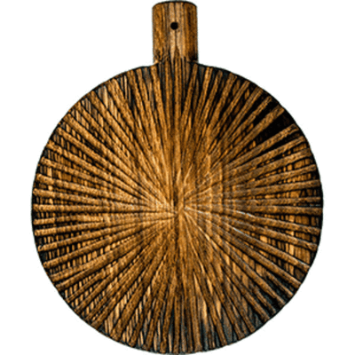 Доска для подачи круглая с ручкой(5.5см);дуб;D=240мм