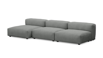 Диван с оттоманкой Фиджи (малый) Velutto 52 315*137*62 см, серый Велютто Нераскладной Фиеста