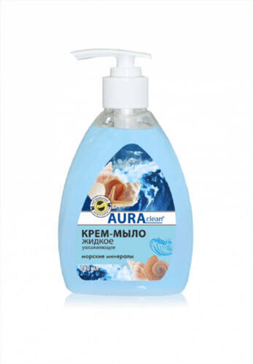 Мыло - крем жидкое Аура Морские минералы увлажняющее 0,24 л.