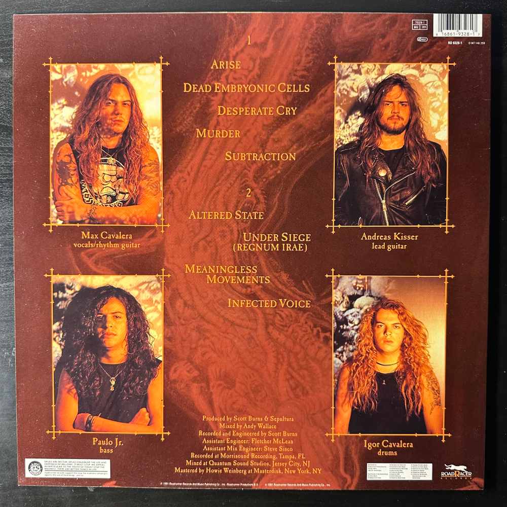 Sepultura ‎– Arise (Европа 1991г.)