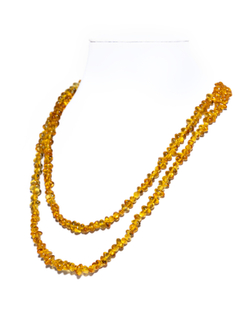 Длинные бусы из янтаря натуральные женские, длина 100 см.