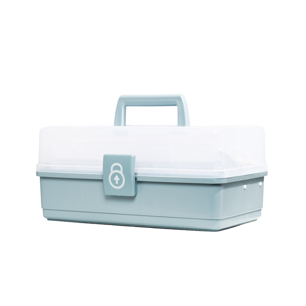 Органайзер для хранения мелочей, вещей, ящик для инструмента IRIS KIT BOX 33 (Light blue)