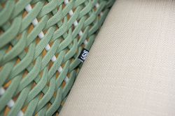 "Фиджи" лаунж-зона 5-местная плетеная из роупа (веревки), каркас алюминиевый светло-серый, роуп зеленый (4204) плоский