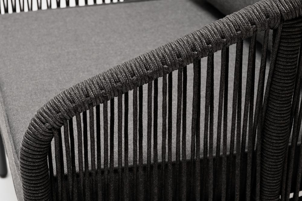 "Канны" модульная угловая лаунж-зона из роупа (веревки), цвет темно-серый