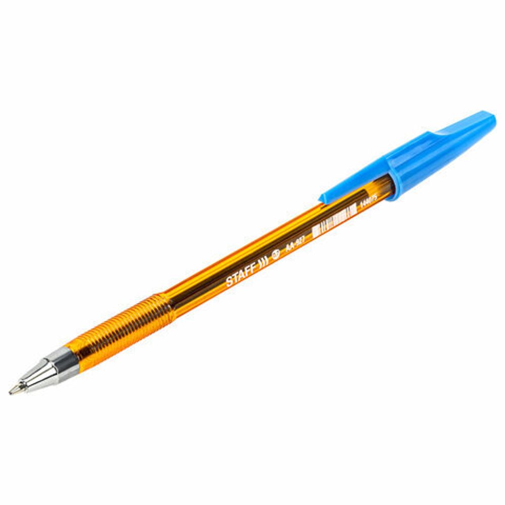 Ручка шариковая STAFF AA-927 ORANGE, СИНЯЯ, корпус тонированный оранжевый, узел 0,7 мм, линия письма 0,35 мм, 144075