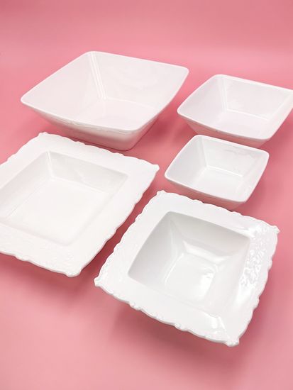 Тарелка обеденная 26 см. квадратная, набор 4 шт. "Орнамент"