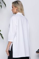 Рубашка с черными карманами Альма (белая) Б10635 LT Collection