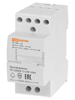 Трансформатор понижающий ТП-230В/8-12-24В 16ВА DIN-рейка SQ0225-0021