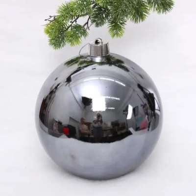 Новогодний шар 30 см «Глянец», графит