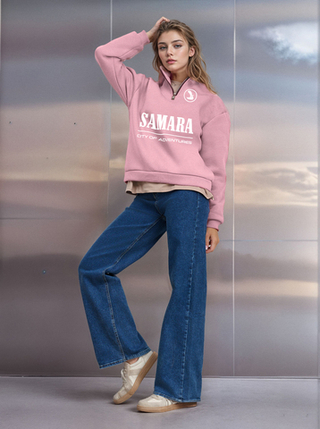 Толстовка женская с зип-воротником "Samara" розовый