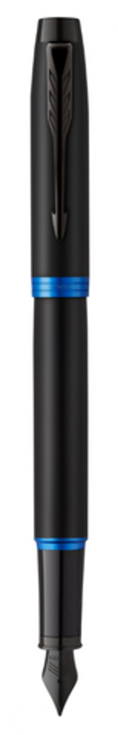 Перьевая ручка Parker IM Vibrant Rings Flame Blue, перо:F/M , цвет чернил: blue, в подарочной упаковке.