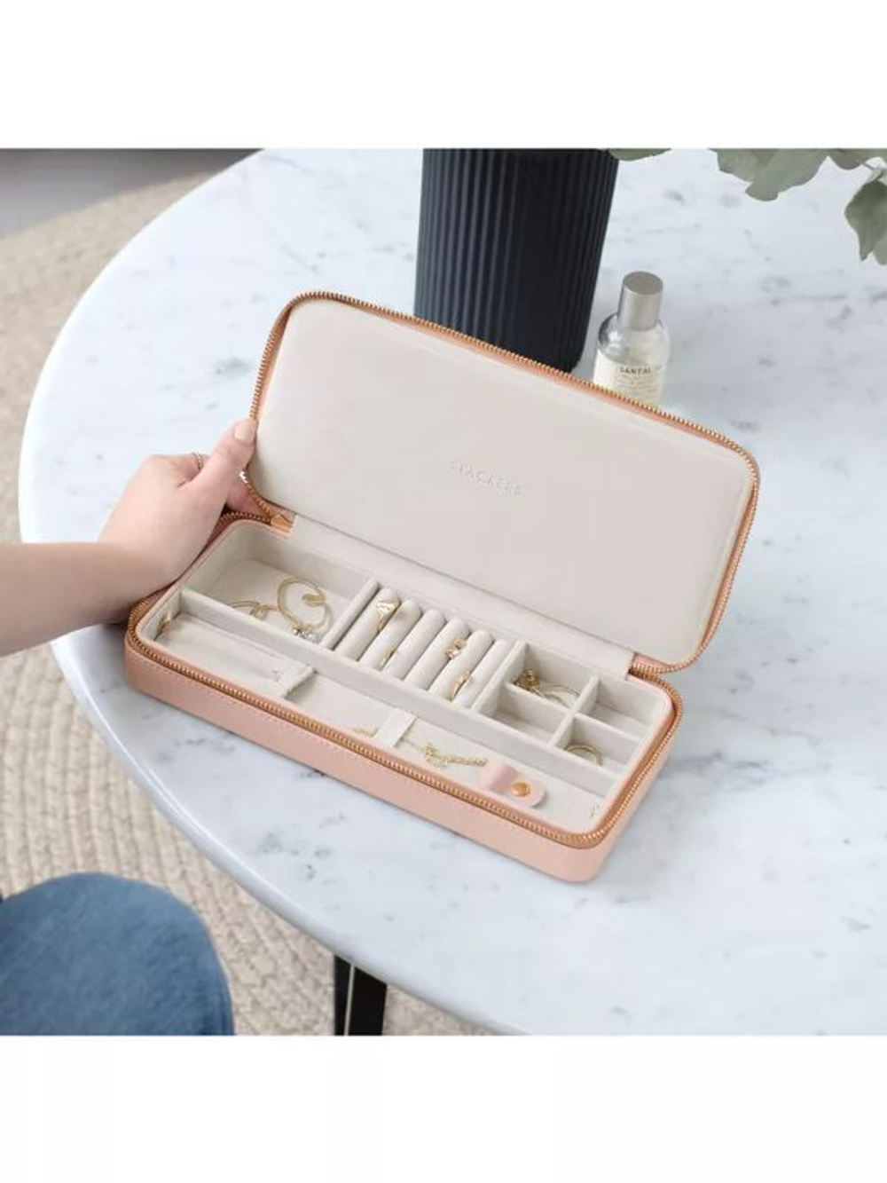 Органайзер для украшений дорожный Stackers Sleek Necklace Travel Box (Blush Pink) (светло-розовый / Blush Pink)