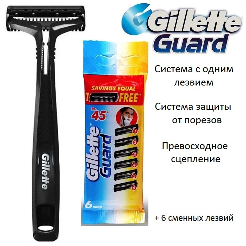 Станок для бритья Gillette Guard + 6 лезвий