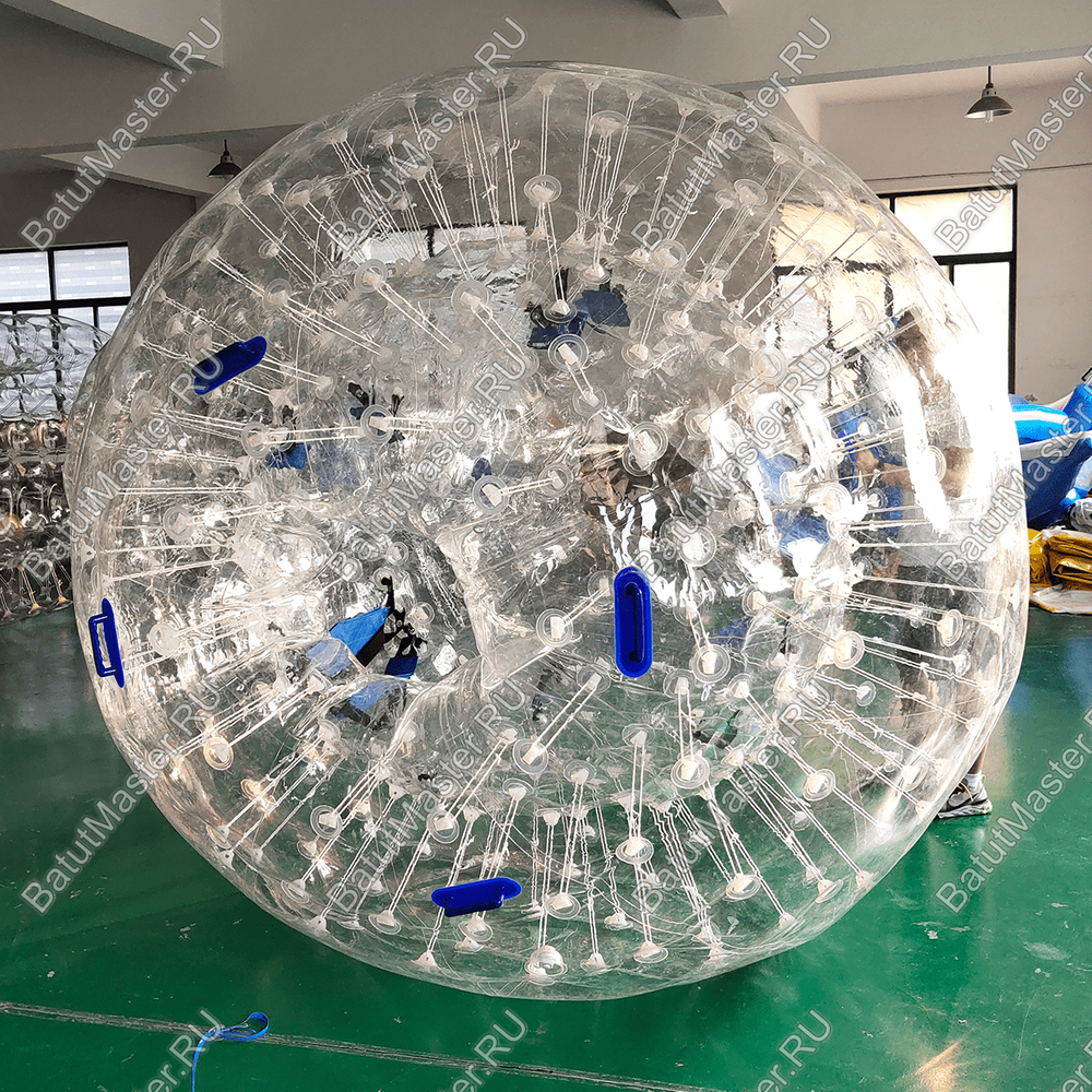 Зорб ТПУ «Прозрачный», диаметр 2,5 м, усиленные сидения