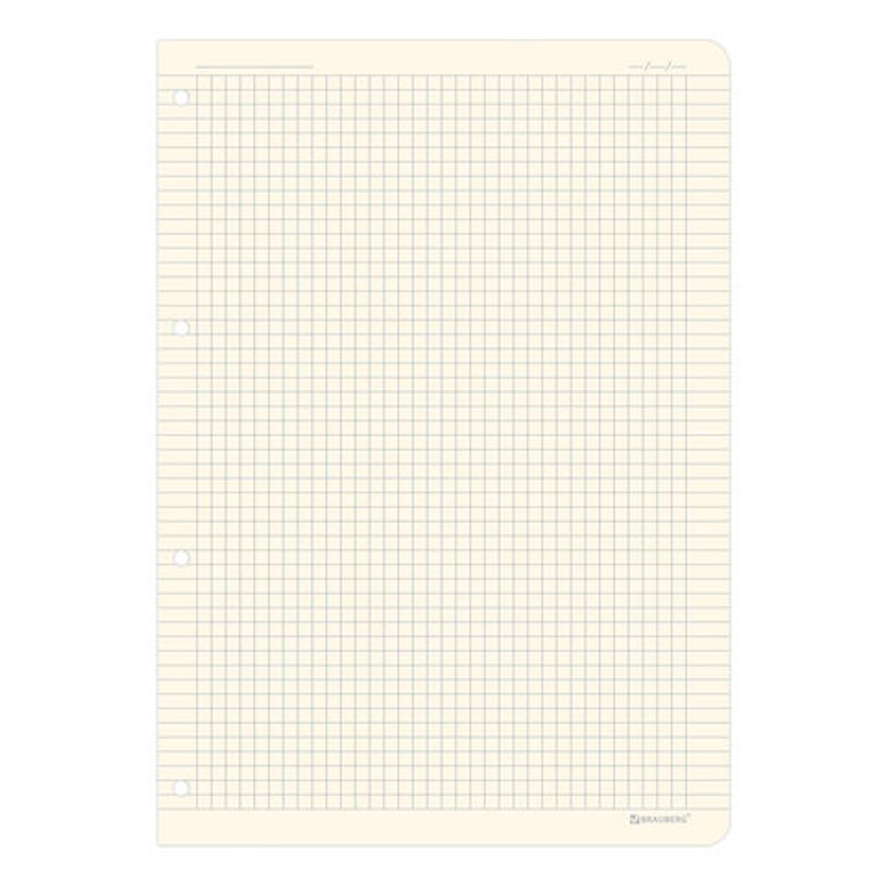 Сменный блок к тетради на кольцах БОЛЬШОЙ ФОРМАТ А4 120 л., BRAUBERG, ПОВЫШЕННОЙ ПЛОТНОСТИ, кремовый, 404517