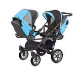 Коляска для двойни BabyActive Twinny Standart 2 в 1 Black (Голубой)