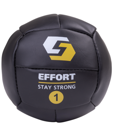 Медбол EMD1, кожзам, 1 кг, черный