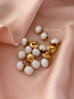 Пуговицы Золото Белые (с перламутром) 10 мм