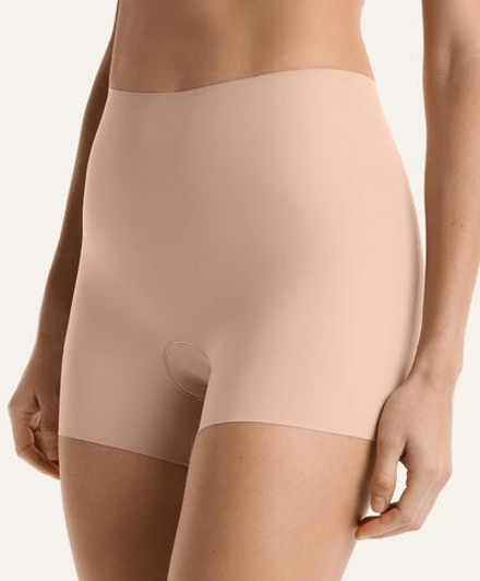 OYSHO Бесшовные шорты с высокой талией, вырезанные лазером, бежевый