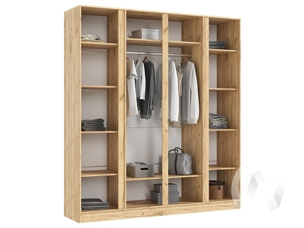 Шкаф 4-х ств. (2000) Келвин (дуб крафт/белый глянец)