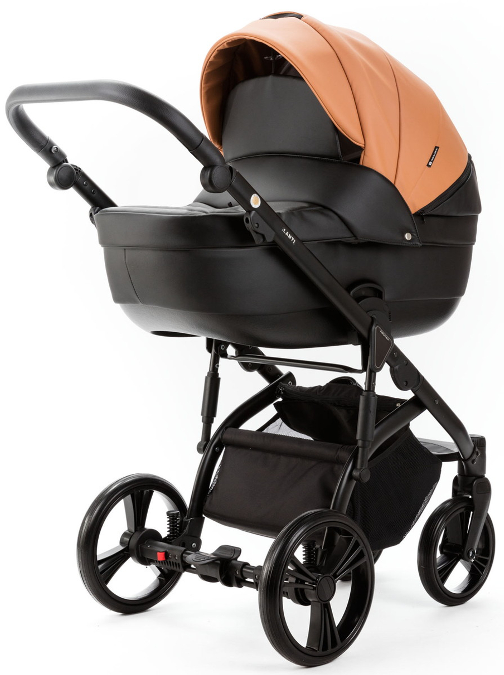 Детская коляска Adamex Lanti Deluxe 3 в 1 LN-SD109 (КАРАМЕЛЬ.КОЖА + ЧЕРН. КОЖА)