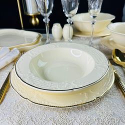 Lenardi 205-392 Набор из 6 глубоких тарелок 22см ДОМИНИКА КРЕМ в под.уп.(х6)Фарфор