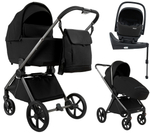 Детская коляска Pituso Teffy 4 в 1 с автокреслом Baesa Black с базой Caviar Black/Graphite