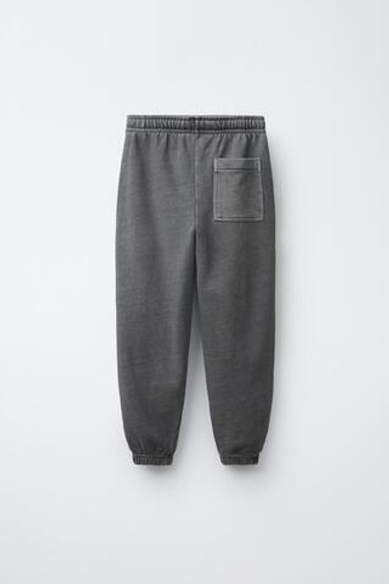 ZARA ДЖОГГЕРЫ ИЗ МЯГКОЙ ТКАНИ GARMENT DYE, АНТРАЦИТОВО-СЕРЫЙ
