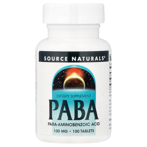 Source Naturals, ПАБК, 100 мг, 100 таблеток