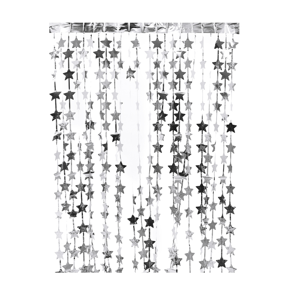 Занавес "Звезды" Серебро. 2*1 м.