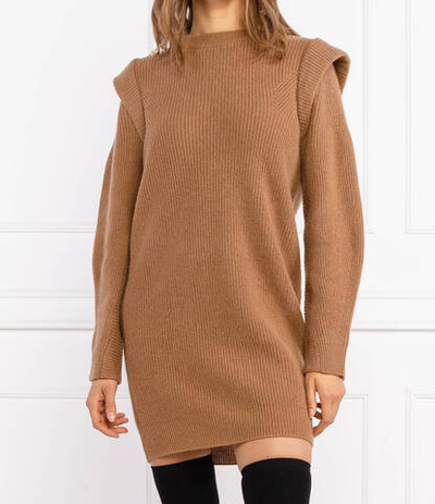 хлопковое платье DONDUP - made in Italy - коричневый(DA228 M00789D SZA)