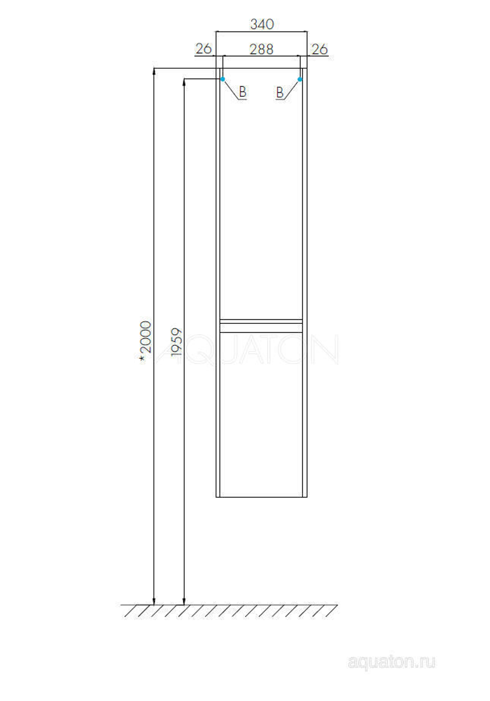 Шкаф - колонна AQUATON Лондри белый 1A236203LH010