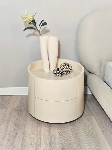 Прикроватная тумбочка Mitchel, 2 ящика, белая