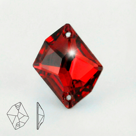 Стразы пришивные из стекла, цвет Dark Siam, форма Cosmic