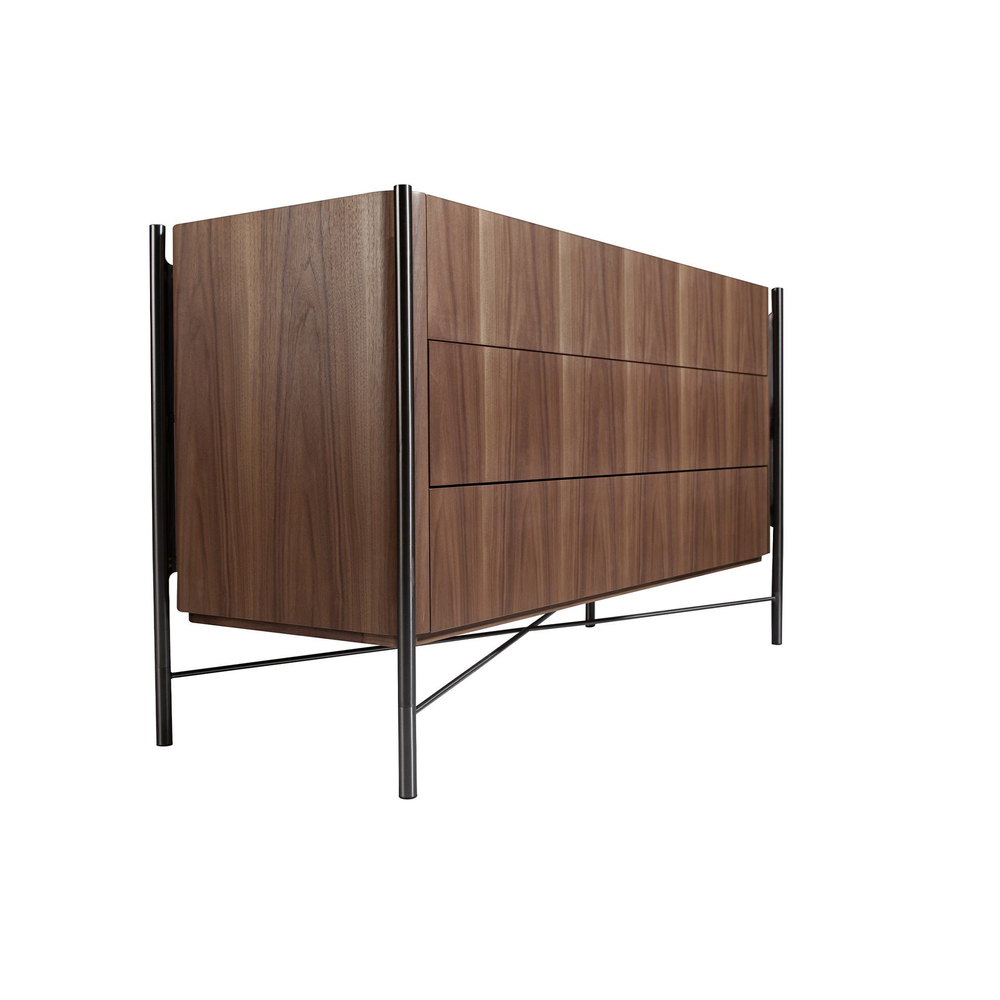 Комод 7139/MC2201DR из ореха и затемненной стали