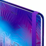 Блокнот с резинкой в клетку 96 л., А5 (145х203 мм), твердая обложка с фольгой, BRAUBERG, "Glow", 113729