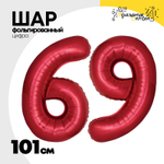 Шар фольгированный Цифра 6 101 см (Красный)