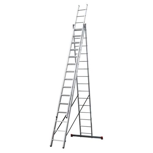 Лестница трехсекционная 15 ступеней алюминиевая