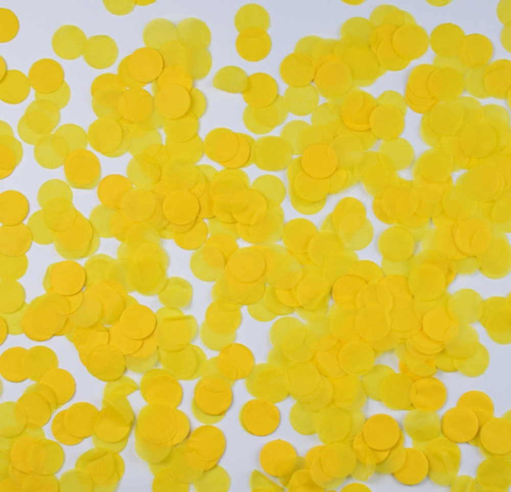 Конфетти Круги тишью Желтые 1,5см 10гр