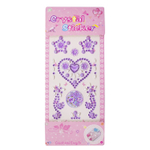 Наклейки-стразы Alingar, акриловые, "Сердечки", сердечки, звездочки, узоры, пакет с европодвесом